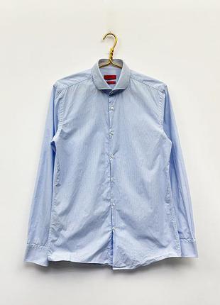 Мужская рубашка голубого цвета hugo boss оригинал в идеальном состоянии, унисекс3 фото