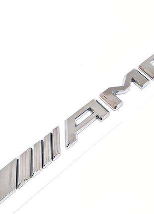 Эмблема mercedes amg надпись хром