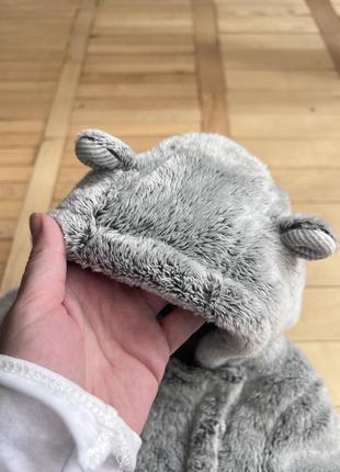 Мягкий серый плюшевый комбинезон мишка на замочках7 фото