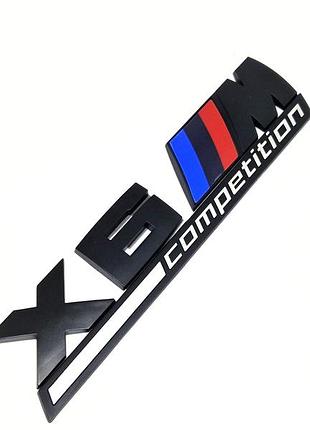 Надпись bmw x6m competition эмблема багажника черный матовый