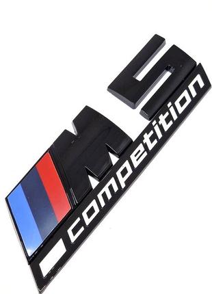 Эмблема bmw m5 competition надпись багажника черный глянец