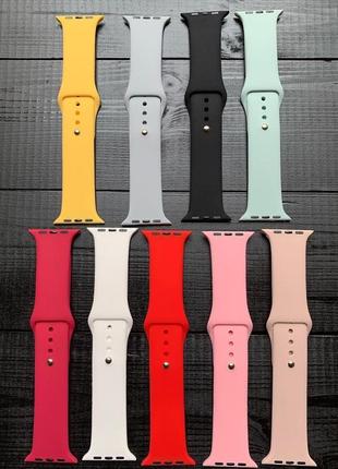 Силиконовый ремешок apple watch 38/40/41 и 42/44/45/49 silicone sport band для серии 1,2,3,4,5,6 7 8 se