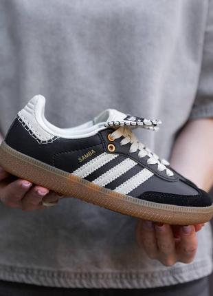 Женские кроссовки adidas samba x wales bonner black white