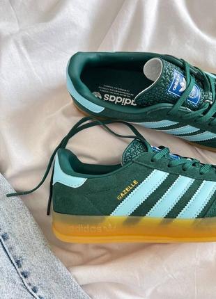 Женские кроссовки adidas gazelle 'collegiate green hazy sky'