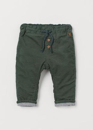 Штани брюки із вузького бавовняного вельвету h&m