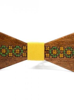 Дерев'яна краватка метелик gofin вишивання gbdh-8210