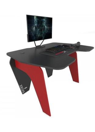 Геймерский игровой стол zeus byorn черный/красный (bbx)