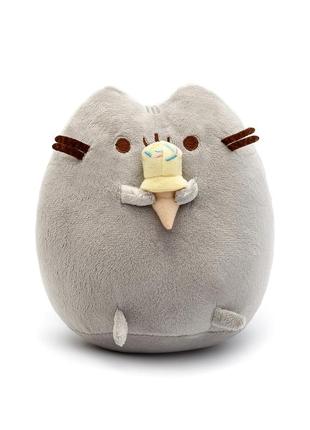 М'яка іграшка s&t pusheen cat з морозивом 18 см gray (vol-68) (bbx)