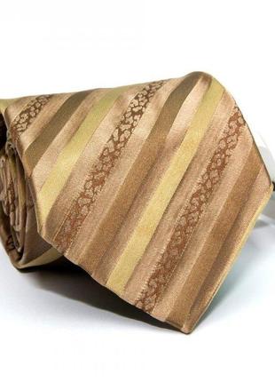 Коричневый мужской галстук roberto cavalli в полоску zn-1804 (bbx)