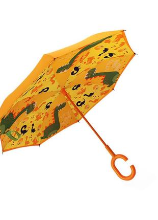 Детский зонт-наоборот up-brella dinosaur world оранжевый (bbx)