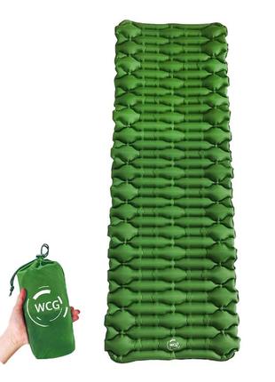 Каремат большой надувной wcg для кемпинга зеленый (bbx)