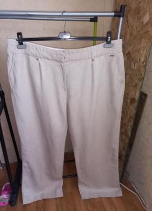Стильні брюки з суміші льна+ліоцел 58-60розмір