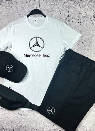 Базовый летний спортивный повседневный комплект футболка и шорты, mercedes-benz