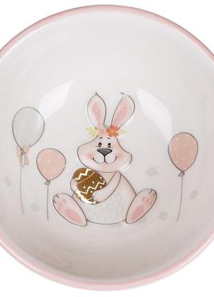 Піала керамічна з об'ємним малюнком li100366 "веселий кролик" bonadi 280 мл (bbx)