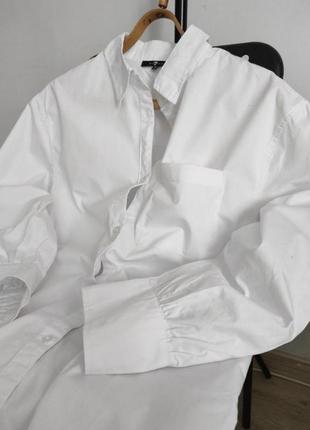 Біла цупка сорочка белая плотная рубашка 7 for all mankind3 фото