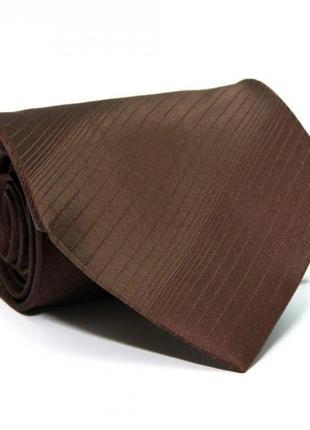 Краватка giorgio armani в смужку коричневий zn-1921 (bbx)