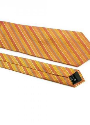 Краватка rosso fiorwntino жовтогарячий у смужку zn-18422 фото