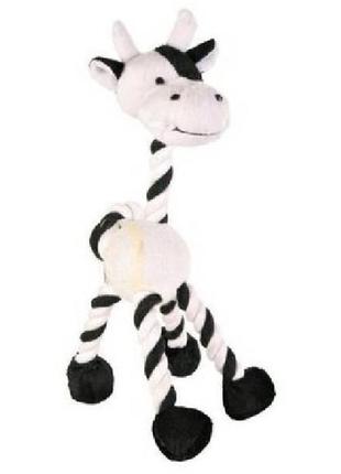 Іграшка з каната trixie зебра та жираф 28 см 1 шт чорно-білий (4011905357812)
