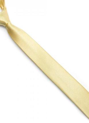 Краватка gofin вузький бежево-жовтий однотонний fgn-32