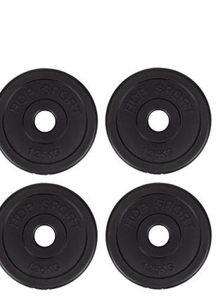 Диски-блини wcg для штанги та гантелей 8х1.25 кг чорні (300.000.007) (bbx)
