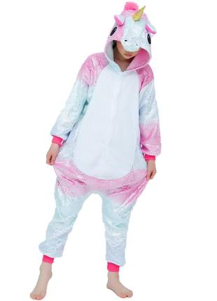 Пижама кигуруми детская bearwear единорог блинки xs 95 - 105 см бело-розовый (k0w1-0136-xs) (bbx)