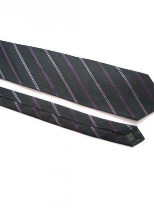 Краватка чоловіча чорна в фіолетову смужку gin-22292 фото