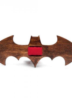 Деревянная галстук бабочка gofin в виде бэтмена темная gbdh-8115