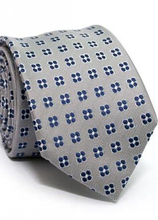 Краватка c&a сіра із синіми квітами ca-4112