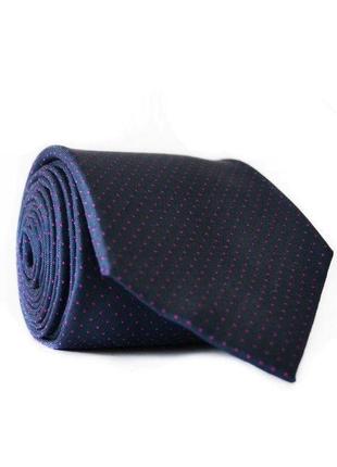 Краватка чоловіча синя в рожеві точки gin-2103