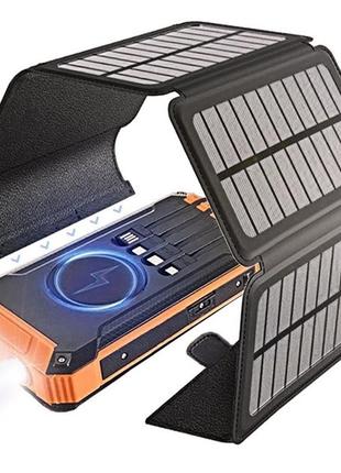 Умб-павербанк solartank-20000 mah сонячні панелі 6 шт кемпінговий ліхтар водонепроникний (bbx)