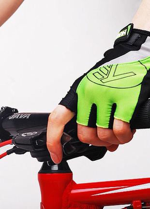 Перчатки велосипедные спортивные без пальцев nuckily pc01 s green (bbx)2 фото