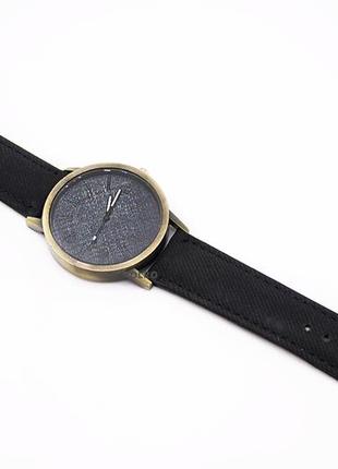Наручний годинник джинсовий volro чорний (vol-448)
