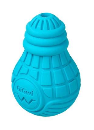 Іграшка для собак gigwi лампочка гумова bulb rubber s 9 см блакитна (2336)