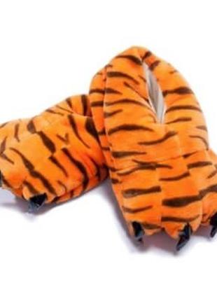 Тапки-лапки kigurumba тигровые m 33 - 38 оранжевый (tl2-t2) (bbx)2 фото