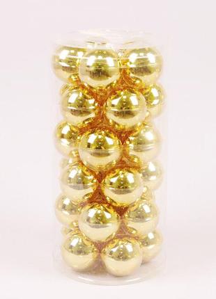 Кульки скляні flora d 5,7 см 30 шт золотистий (44574)