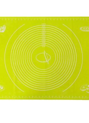 Силиконовый антипригарный коврик для выпечки и раскатки теста 50x40 см volro желтый (vol-334)