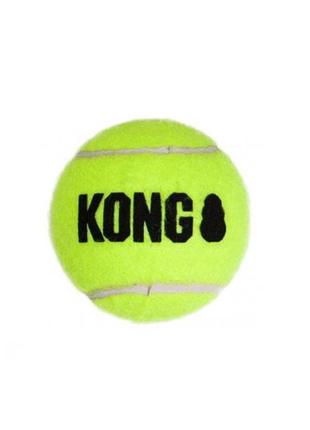 Іграшка повітряний тенісний м'яч для собак середніх порід kong airdog squeakair ball м 3 шт. ø 6.4 см жовтий