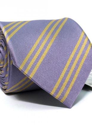 Краватка чоловіча фіолетова в жовту смужку gin-2484