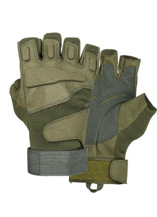 Беспалые перчатки тактические lesko e302 без пальцев армейские военные размер l зеленый (bbx)