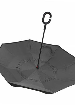 Женский зонт наоборот lesko up-brella серый (bbx)2 фото