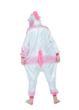Піжама кігурумі дитяча bearwear єдиноріг млинки s 105 — 115 см біло-рожевий (k0w1-0136-s) (bbx)3 фото
