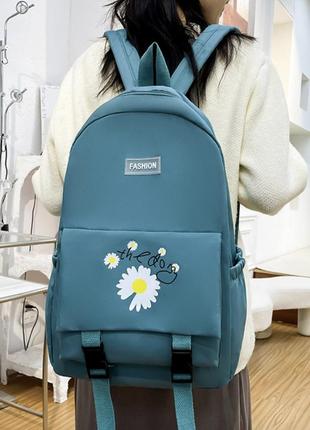 Рюкзак шкільний для дівчинки fashion chamomile 42x28 см бірюзовий (sk001643) (bbx)3 фото