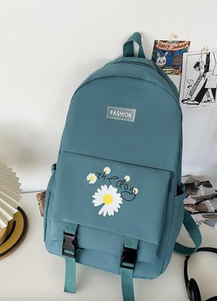 Рюкзак шкільний для дівчинки fashion chamomile 42x28 см бірюзовий (sk001643) (bbx)2 фото