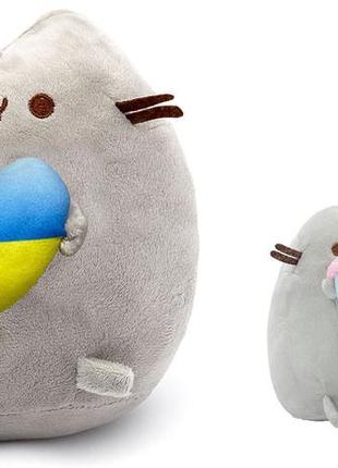 Набор мягких игрушек s&t pusheen cat с сердцем 21х25 см и кот с кексом 18х15 см серый (n-10461) (bbx)