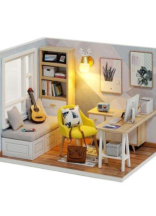 3d румбокс кукольный дом diy cute room qt-007-b sunshine study room