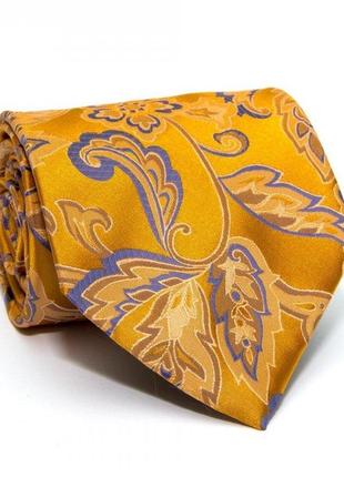 Краватка zagi з квітами золотиста zn-1836