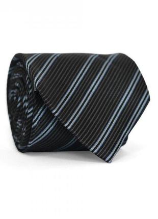 Краватка чоловіча чорна зі смужками gin-21731 фото