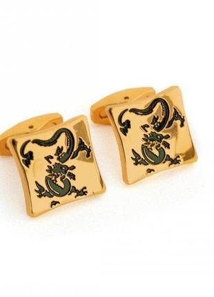 Запонки handmade ph-1209 дракон z золотистий (zph-1209)
