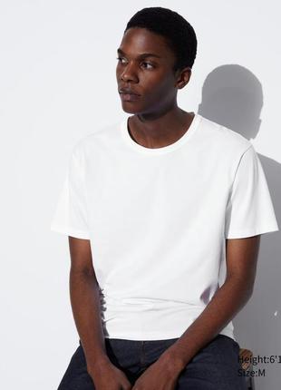 Базовая футболка uniqlo airism cotton crew neck short sleeve !