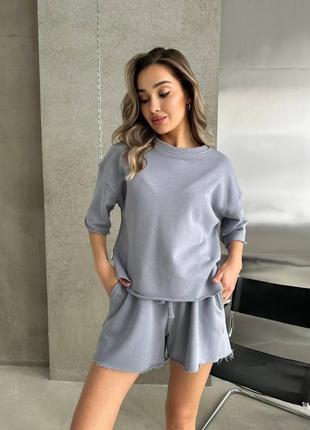 Стильный спортивный костюм футболка шорты6 фото